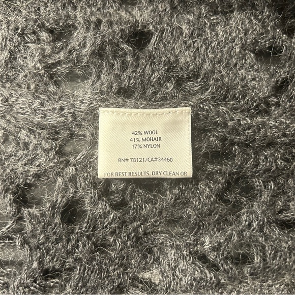 Eileen Fisher Gray/Blue Wool & Mohair Coat Length Cardigan Size Extra-Large - Picture 6 of 7